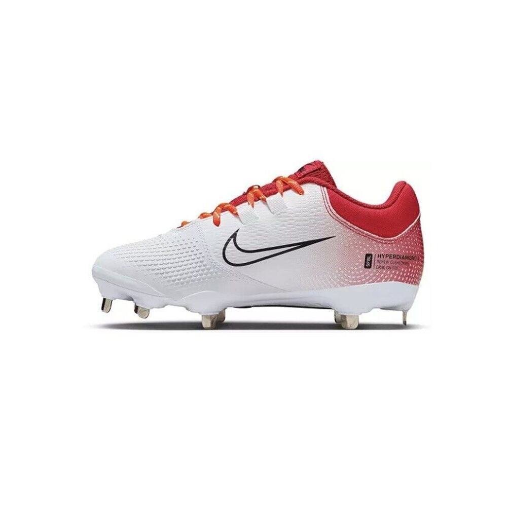 Nike Hyperdiamond 4 Pro Fastpitch Cleats Women 7.5 Metal Red White - Picture 12 of 12